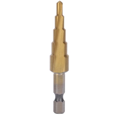 Mèche à gradins HSS pour perçages progressifs, alésage conique, rainure droite, 4-12mm (1/5)