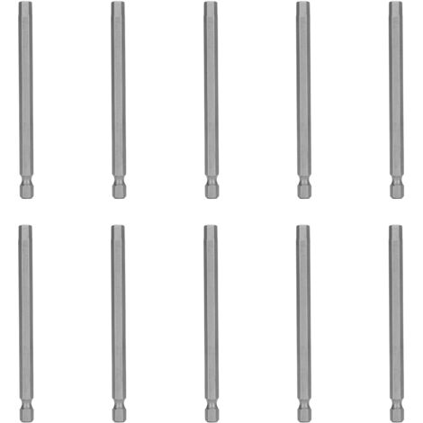 10 Pièces Embouts de Tournevis Magnétiques 6mm Acier Allié Tige Hexagonale 1/4 Accessoire (1/5)