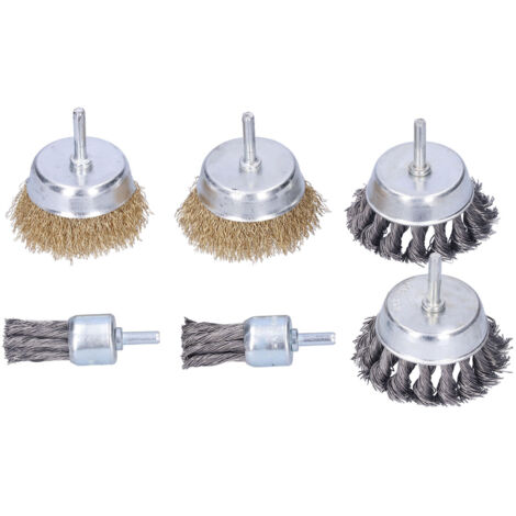 6 Brosses à Fil Torsadé en Acier pour Enlèvement de Rouille et Ébavurage - Accessoire pour Perceuse (1/5)