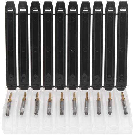 10 pièces Forets à Tarauder HSS Revêtus Haute Dureté pour Filetage M1.6 x 0.35 (1/5)