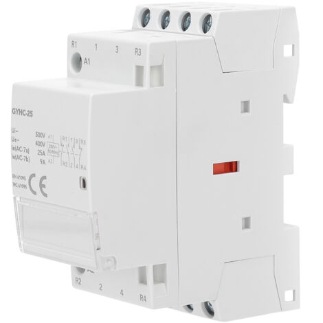 Contacteur Modulaire Blanc Portable Durable 4P 50Hz 2NO+2NC GYHC-25 (1/5)