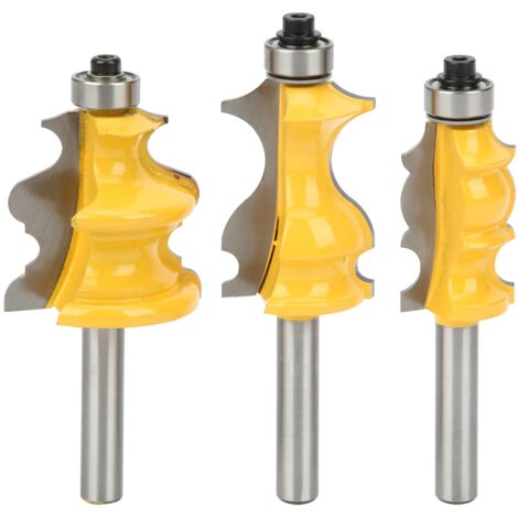 3 pièces Fraise de Défonceuse 8mm Diamètre de Queue, Outil de Coupe Anti-Recul pour Travail du Bois (1/5)