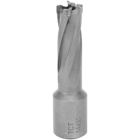 Ouvre-trou TCT à tige plate pour perceuse annulaire creuse, outil de coupe manuel pour quincaillerie 14x35mm (1/5)