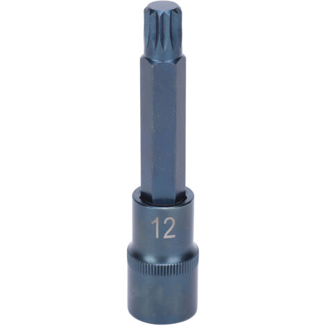 Douille à chocs S2 en acier allié, embout 12 pans bleui pour clé à douille 1/2, accessoire de serrage professionnel (1/5)