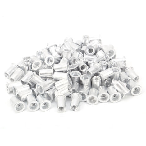 100 pièces d'écrous à riveter aluminium à tête plate, accessoires de quincaillerie verticaux M8, référence WJ‑30045 (1/5)