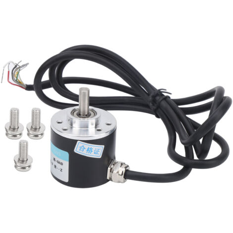 Encodeur incrémental ABZ 3 phases à arbre plein 6mm pour moteur réducteur, tension DC5-24V, modèle C38S6G5-500Z. (1/5)