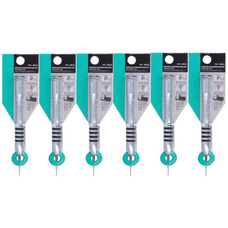 6 Pièces Tournevis à Fente Outil de Réparation 25mm pour Électronique avec Joint en Caoutchouc (1/5)