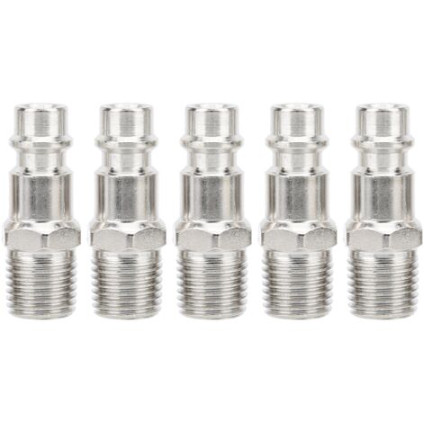 5 Pièces Connecteur Pneumatique Style Européen, Raccord pour Compresseur d'Air, Accessoires Outils Industriels (1/5)