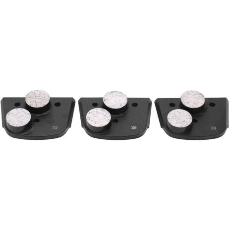 3 Pièces Pads Diamantés de Ponçage 30 Grain Noir à 2 Dents pour Béton et Verre