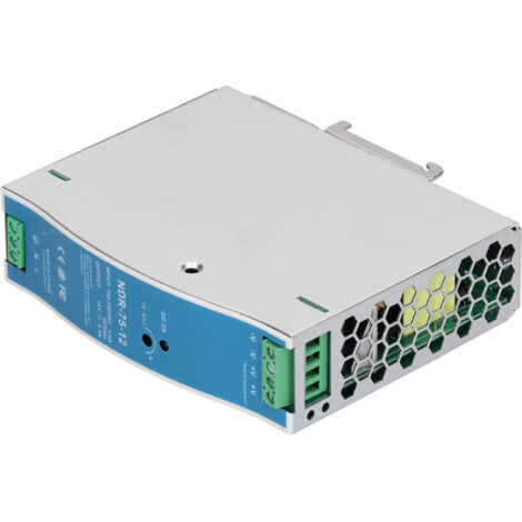 Alimentation sur rail industriel 75W 12V 6.3A, protection contre les surcharges, entrée AC 100-240V, pour applications professionnelles (1/5)