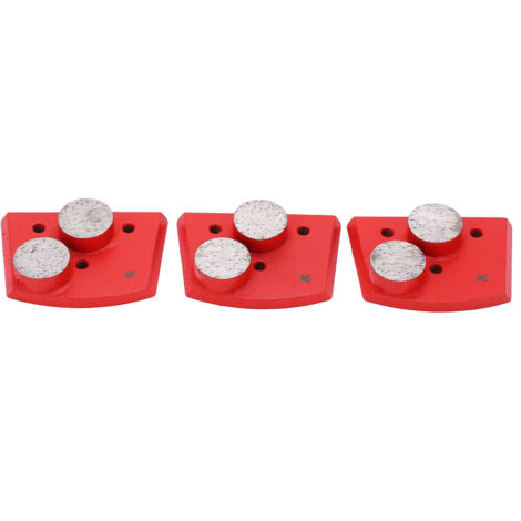 3 Pièces Pads de Meulage Diamant Rouge Trapézoïdaux Grain 30 avec 2 Dents Cylindriques pour Polissage Béton (1/5)