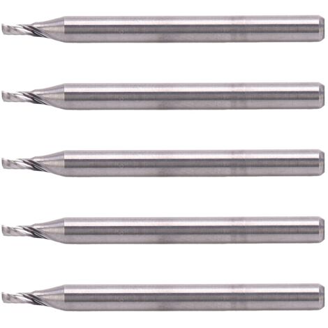5 pièces Fraises 1 Dent Spirale Tungstène Acier Rapide Outil Coupe 3.175x1.5x3mm (1/5)