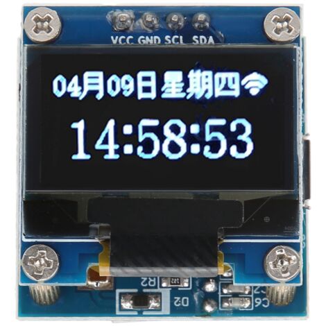 Module d'horloge WiFi avec écran OLED 0.96 pouces, carte PCB, port MICRO USB 5V et batterie bouton 40mAh (1/5)