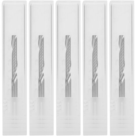 5 pièces Fraises en Carbure de Tungstène pour Sculpture sur Bois, Cutter Spiral 3.175 x 22mm (1/5)