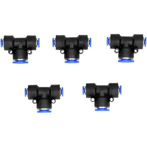 10 Pièces Connecteurs Pneumatiques en Plastique Té Union pour Tuyau d'Air à Raccord Rapide PEG6‑12‑6 (1/5)