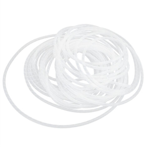 Gaine Spirale Flexible pour Câbles - Organisateur de Fils Blanc, Diamètre 10 mm, Longueur 7.5 mètres (1/5)