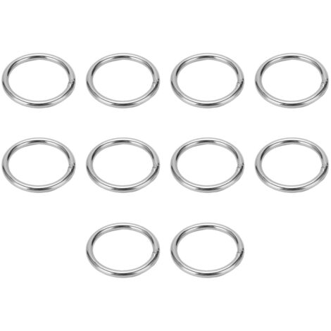 10 Pièces Anneaux Ronds Soudés Acier Inoxydable 4x40mm pour Accastillage Camping Ceinture Équipement (1/5)