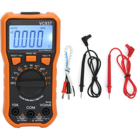 Multimètre Numérique Automatique VC837 NCV 6000 Points pour Tension AC/DC, Courant et Température (1/5)