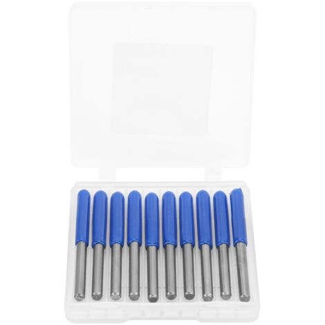 10 Pièces Fraise Gravure V Carbure 3.175mm 2 Tranchants pour Ciment & Bois (20x0.5mm) (1/5)