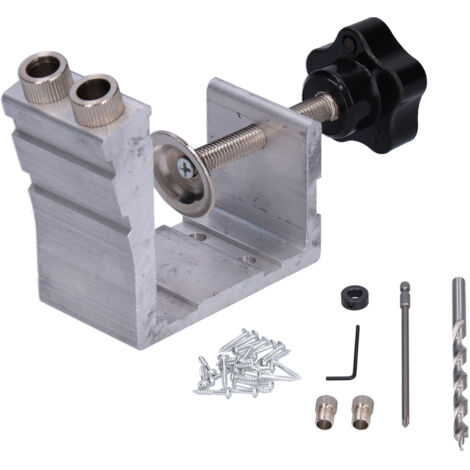 49 pièces poinçon de positionnement à 15 degrés pour chevilles en bois, kit de perçage précis en alliage d'aluminium durable (9mm) (1/5)