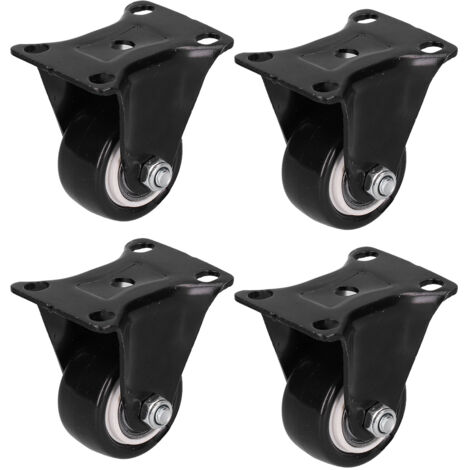 4 roulettes industrielles robustes de 40mm pour chariots, valises et boîtes à outils - Noir (1/5)