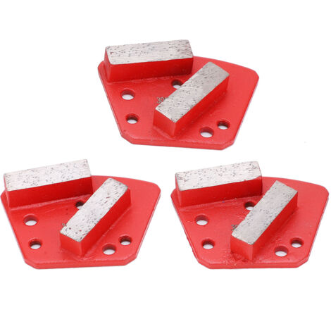 3Pcs Chaussures Diamantées Trapézoïdales pour Découpe Béton 6 Trous Dents Droites Rouges Grain 30 (1/5)