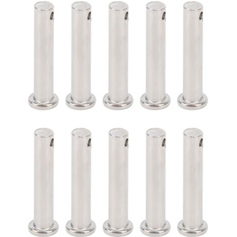 10 Pièces Goupilles Fendues Rondes Acier Inoxydable 304 Tête Plate pour Pièces Linéaires Mobiles M8x40mm