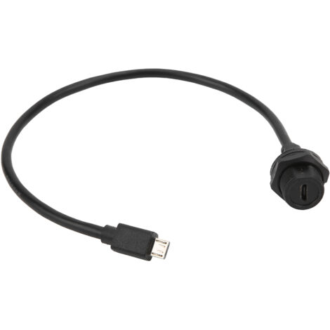 Connecteur USB Étanche IP67 Micro USB Mâle Femelle avec Câble et Douille E10MCTFF/MCAM (0.3 mètre) (1/5)