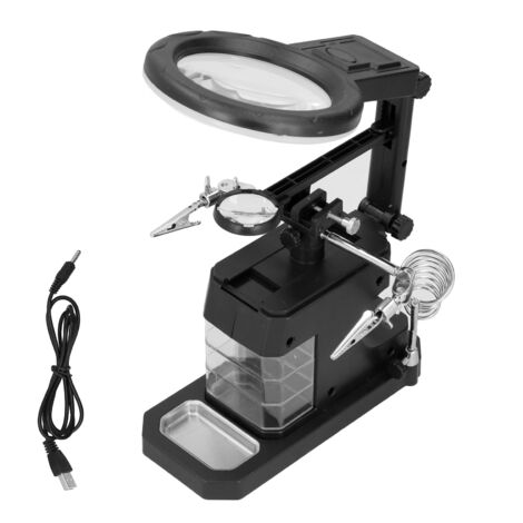 Station de Soudure avec Loupe LED, Support Lampe USB pour Réparation (1/5)