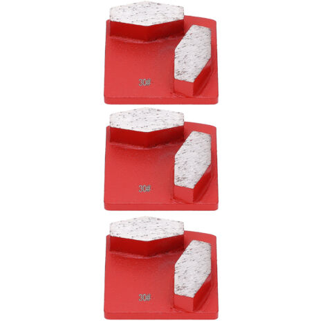 3 Pièces Chaussures Diamantées à Queue d'Aronde pour Béton Agressif, 2 Dents en Forme de Losange Rouges Grain 30 (1/5)