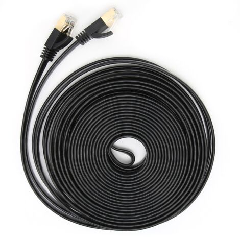 Câble Réseau CAT7 Blindé Double 10 Gigabit 1 Mètre pour Accessoires Informatiques (1/5)