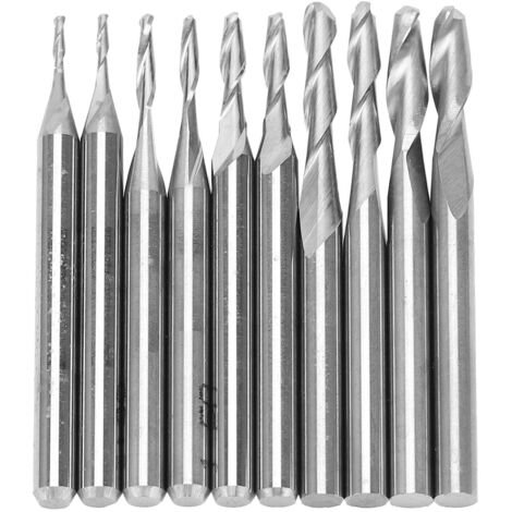 10 Pièces Fraise Spirale Gravure Découpe avec 5 Types de Lames pour Sculpture (1/5)