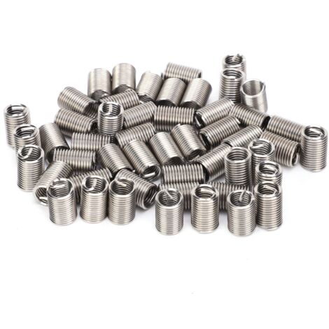 100 Pièces Filetages Inserts Mâle Femelle Écrou Réducteur Outil Réparation Acier Inoxydable Attache Fil M3x0.52.5D (1/5)