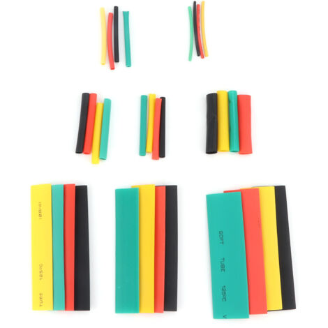 Kit de 328 pièces de gaines thermorétractables multicolores (jaune, noir, rouge, vert) pour composants électroniques (1/5)
