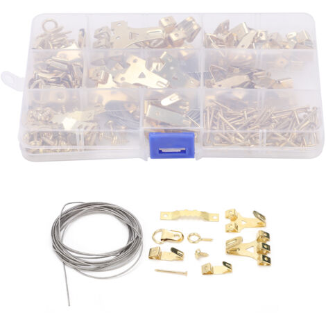 Kit de 230 Crochets pour Cadres Photos sans Traces Vis Clou pour Mur Filin Doré Style Européen (1/5)