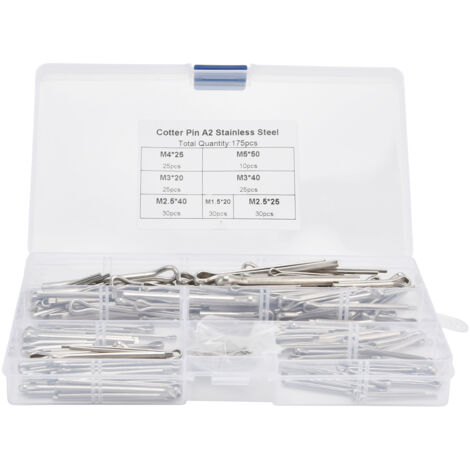 Kit de 175 goupilles fendues métalliques pour atelier automobile et mécanique (1/5)