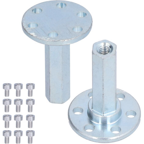 2 pièces Accouplement à bride 8mm en acier inoxydable, raccords hexagonaux pour arbres avec vis, idéal pour pièces mécaniques. (1/5)
