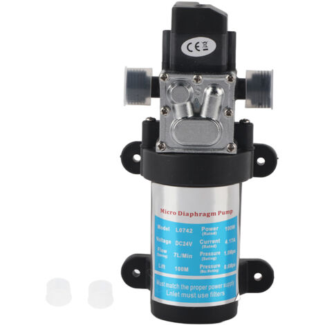Pompe à eau auto-amorçante 24V 100W, débit 7L/min, hauteur manométrique 60m pour jardin et usage domestique