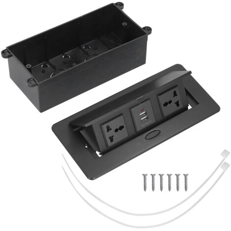 Prise Multiple Murale avec Ports USB, Boîte de Connexion 250V pour Bureau et Maison (1/5)
