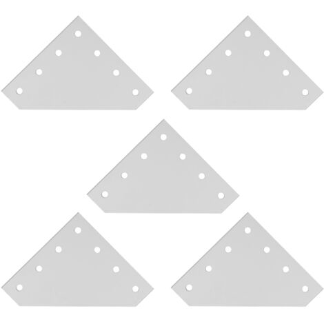 5 Pièces Plaque de Renfort en Alliage d'Aluminium 7 Trous, Argenté Blanc Oxydé, pour Profilé 4040L (1/5)