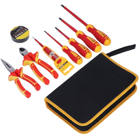 Ensemble de Tournevis et Pince Isolés 1000V Haute Dureté pour Électriciens avec Testeur et Ruban Isolant (1/5)