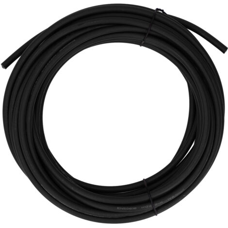 Câble Photovoltaïque 6mm² Cuivre Étamé Isolation Double Couche XLPE 20m Noir pour Panneaux Solaires