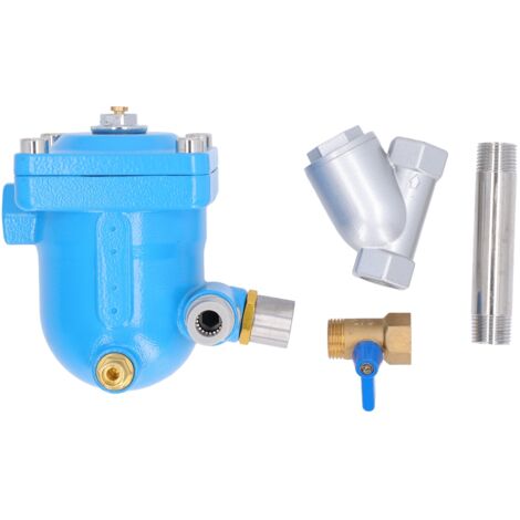 Purgeur automatique pneumatique à boîtier alliage d'aluminium anti-corrosion pour compresseur d'air, installation sur filtre et tuyau. (1/5)