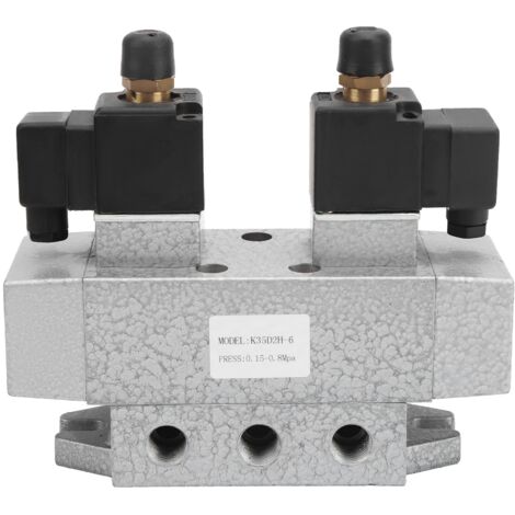 Vanne Solénoïde Pneumatique 5/3, Commande Double Électrique, G1/8, 220V AC, Modèle K35D2H-6AC (1/5)