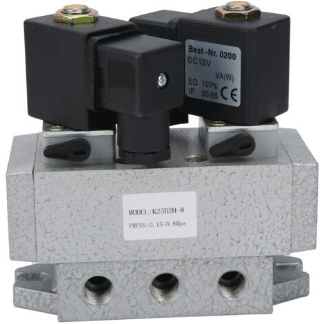 Vanne Solénoïde 5/2 Double Commande Électrique 12V G1/4 pour Équipement Industriel K25D2H‑8DC (1/5)