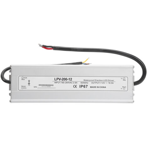 Alimentation étanche DC12V 200W pour éclairage LED industriel, driver LPV-200-12 (1/5)