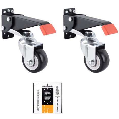 SPACEKEEPER Kit de roulettes d'établi 300 kg – 4 roulettes rétractables robustes conçues pour les établis machines et tables, modèle d'installation inclus SPACEKEEPER Kit de roulettes d'établi 300 kg – 4 roulettes rétractables robustes conçues pour les établis machines et tables, modèle d'installation inclus