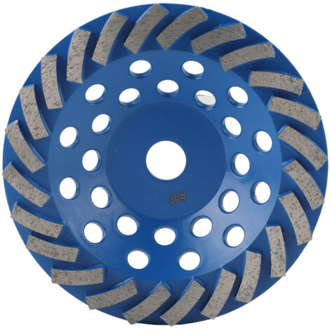 Meule diamantée à dents bleues 24 segments 180mm grain 30 pour béton pierre ciment (1/5)