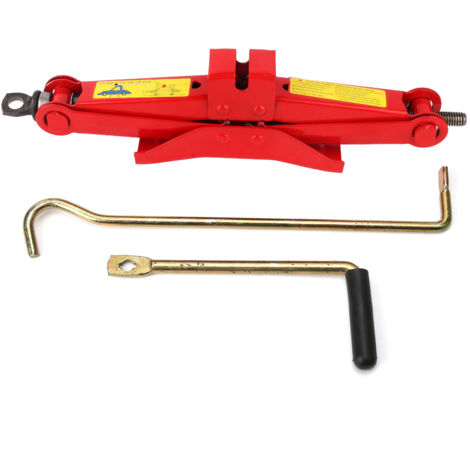Cric de voiture professionnel rouge avec manche en fer pour pneu, outil de levage pour extérieur, capacité 1 tonne (1/5)