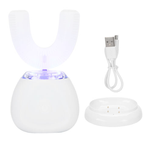 Brosse à dents électrique ultrasonique U Shape pour enfants et adultes - Blanchiment dentaire (Blanc) (1/5)